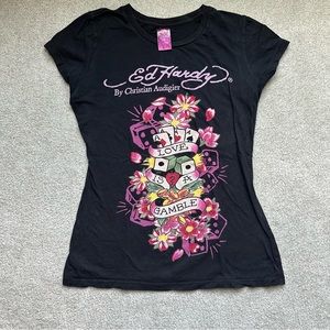 Y2K Vintage Ed Hardy by Christian Audigier “Love is a Gamble” T-Shirt - Medium